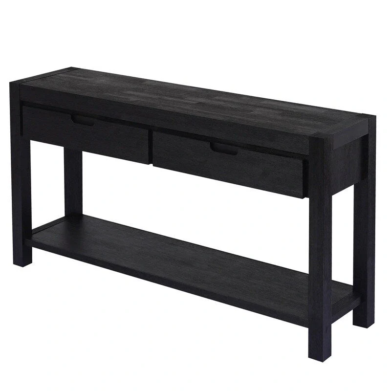 55.1W Console Table with 2 Drawers and 1 Shelf - N/A