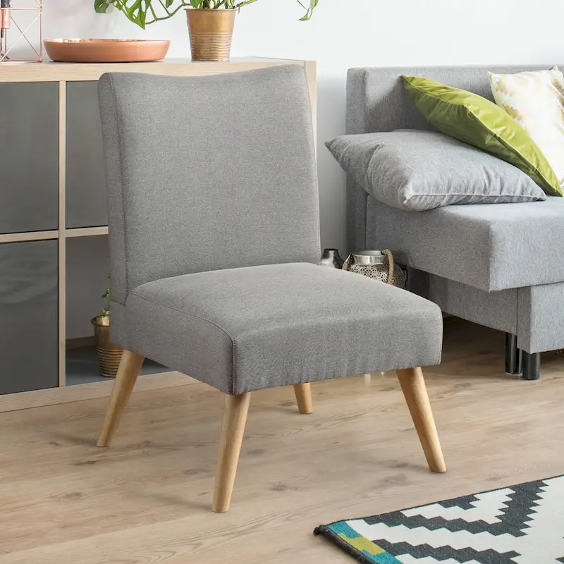 Mid-Century Modern Fabric Padded Accent Chair