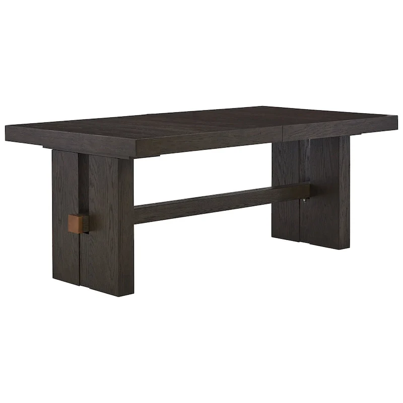 Burkhaus Dark Brown Rectangle Dining Room Extendable Table - 40 W x 90 D x 30.25 H