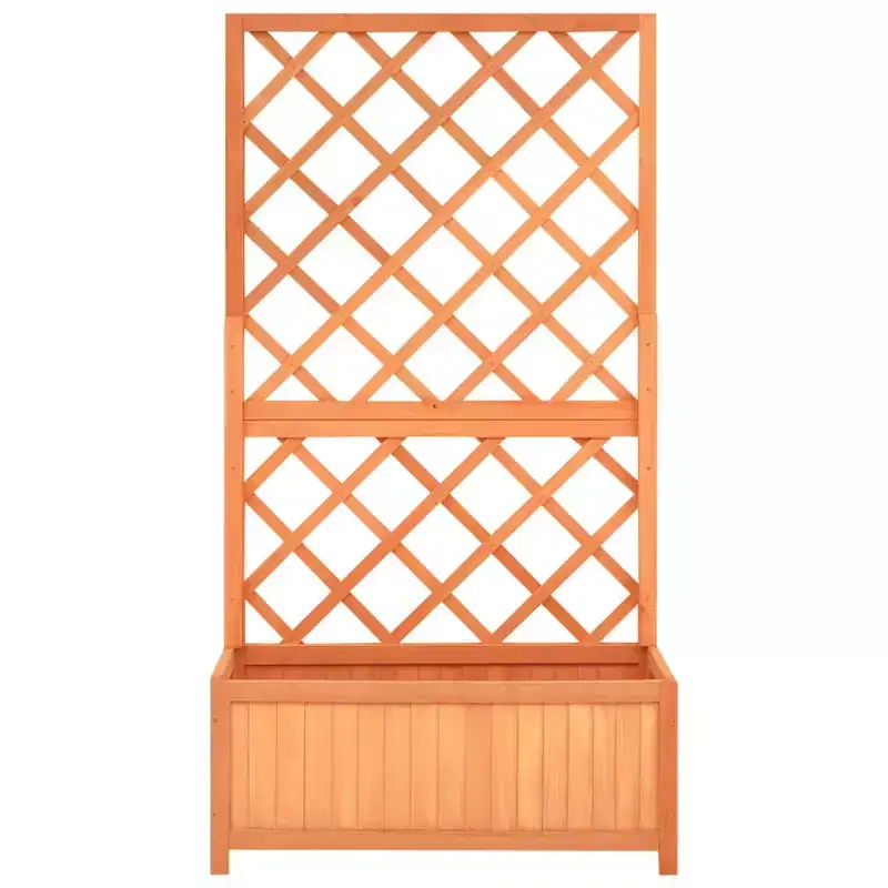 Planter Brown Solid firwood Large Durable Planter Rectangular