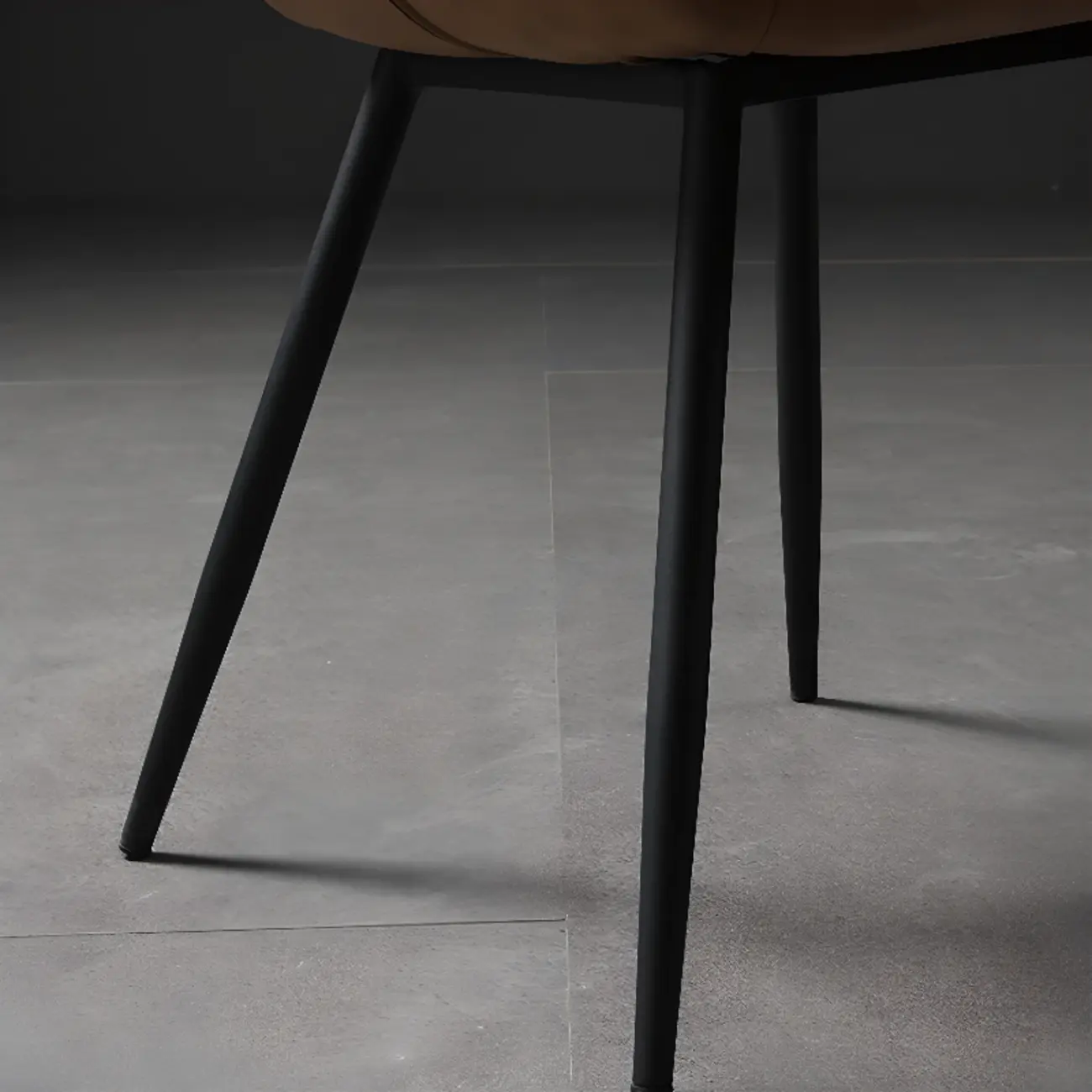 Modern Wingback Faux Leather Upholstered Metal Dining Chair