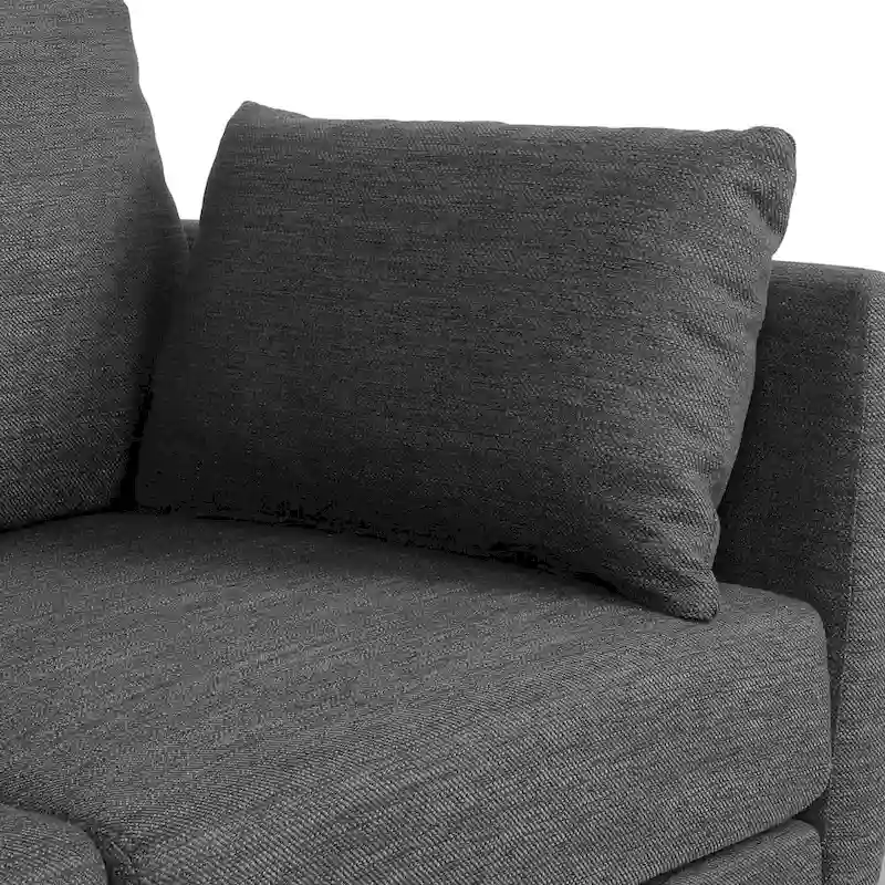 Modern 76.5  3-Seater Sofa with Birchwood Legs and Pillows