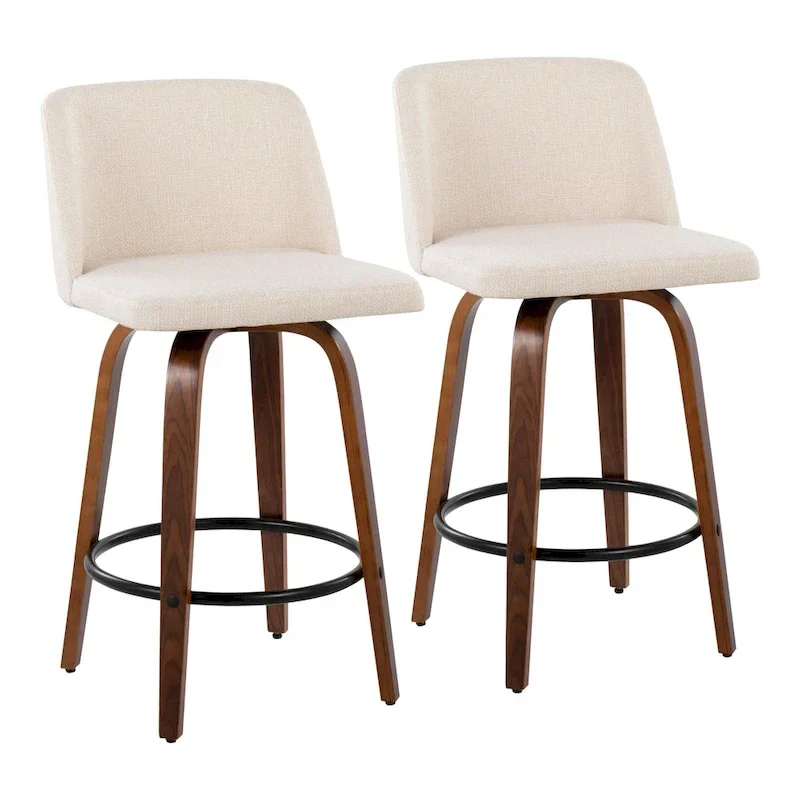 Vallberga 26 Counter Stool with Black Round Footrest (Set of 2)