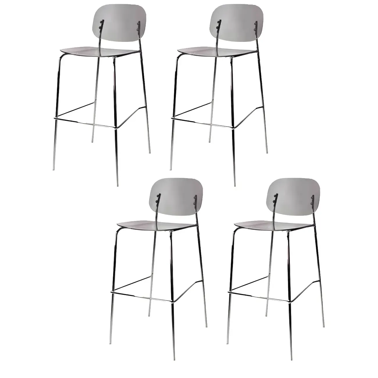 Scandinavian Square Seat Counter Height Acrylic Bar Stools