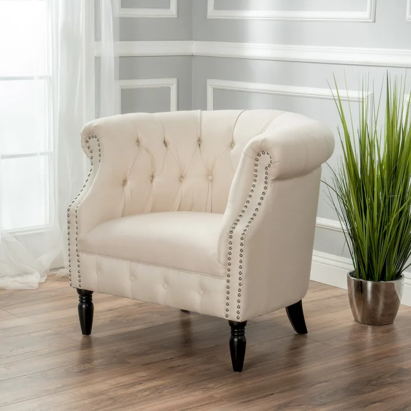 Akira Tufted Fabric Club Chair by Christopher Knight Home