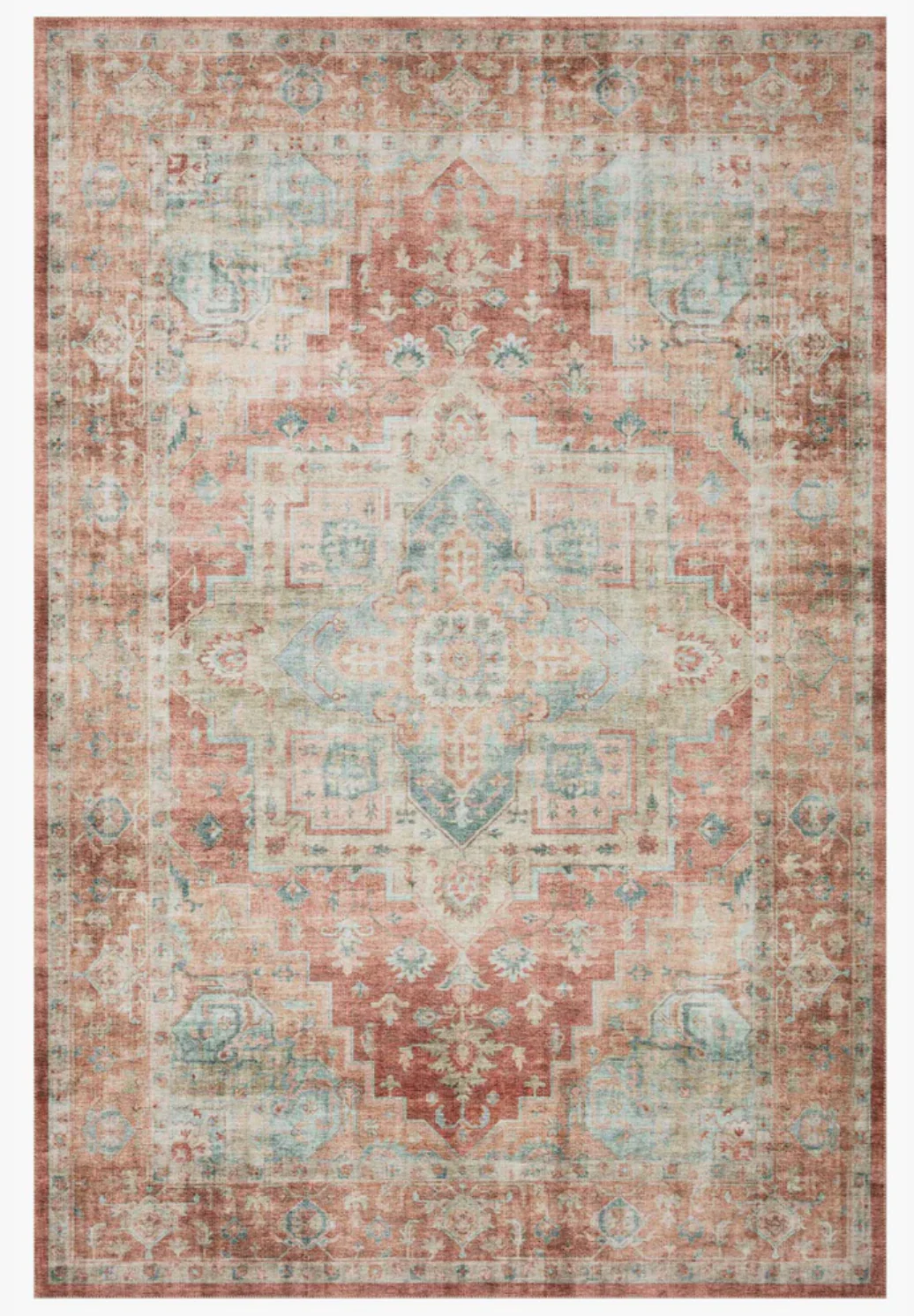 Heidi Terracotta/Aqua Rug