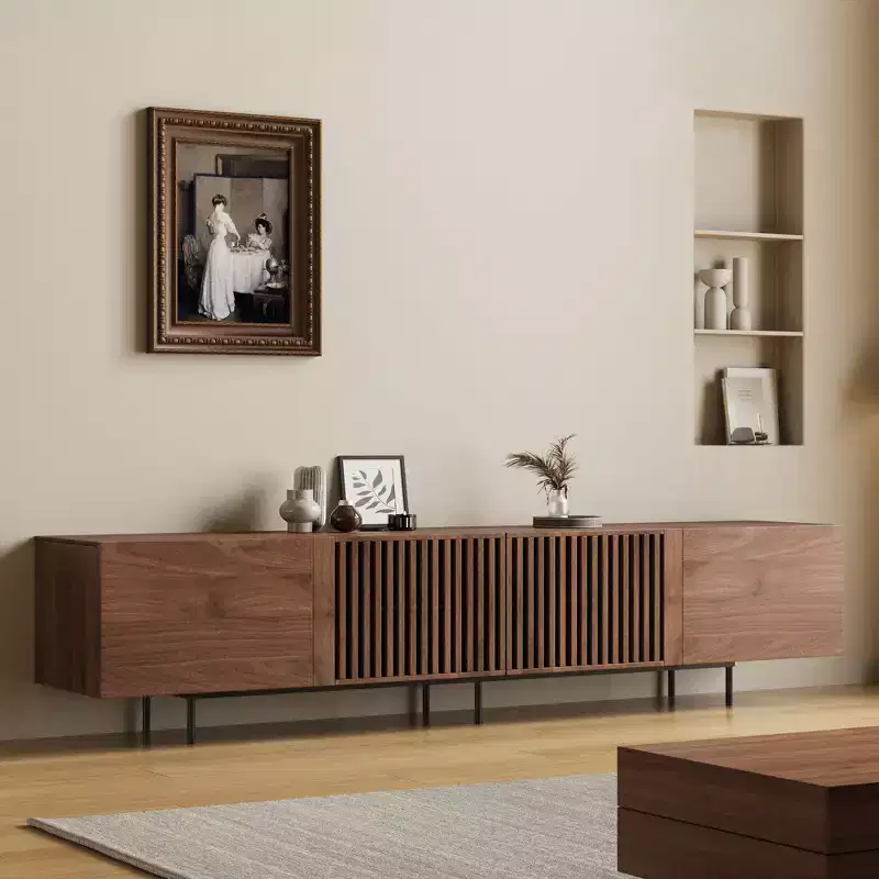 Luck Live Mid-Century Modern 70.87-inch TV standwalnut color entertainment center for living room bedroom
