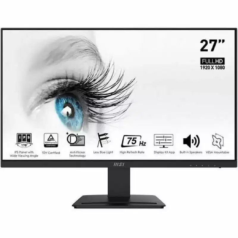 MSI Pro MP273A 27 Class Full HD LCD Monitor - 16:9 - 27 Viewable - In-plane Switching (IPS) Technology - 1920 x 1080 - 16.7 Million Colors
