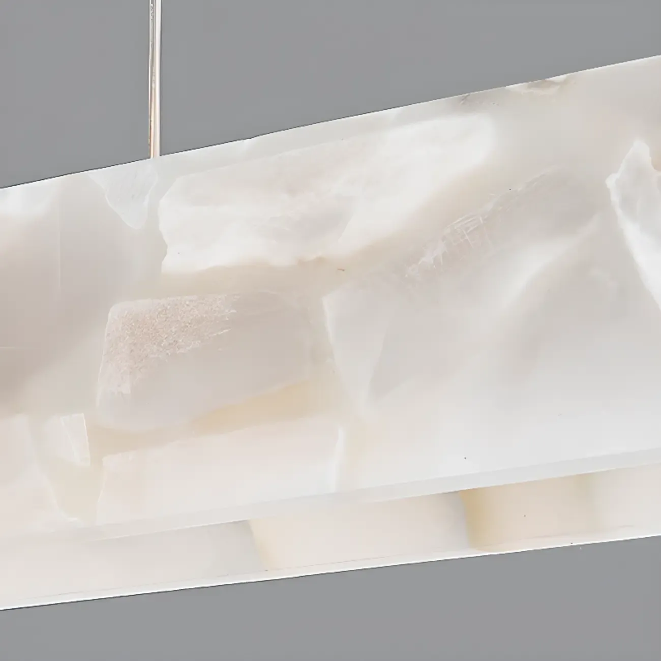 Adjustable Rectangle Marble Hanging Island Light