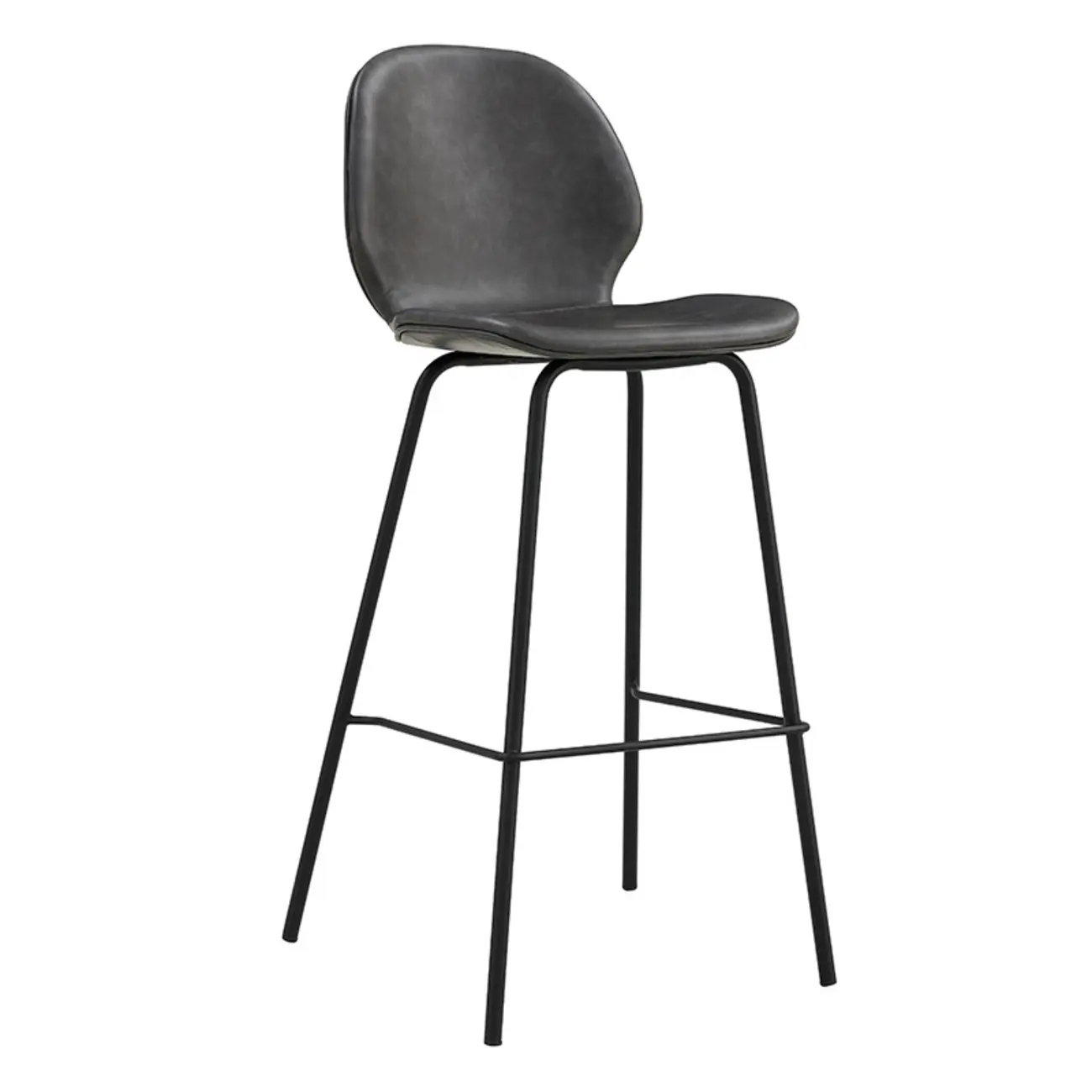 Modern Metal Frame Leather Bar Stool Counter Height