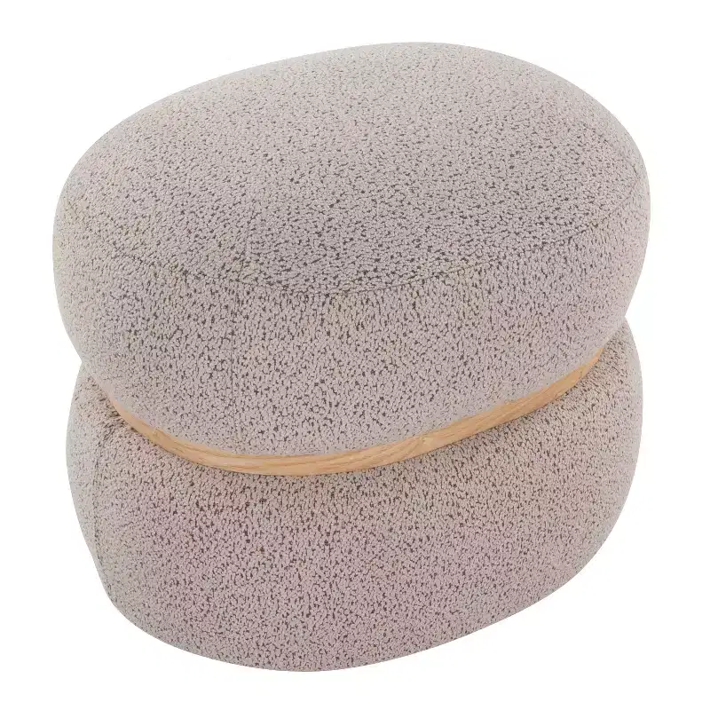 LumiSource Cinch Pouf Ottoman Natural Fabric