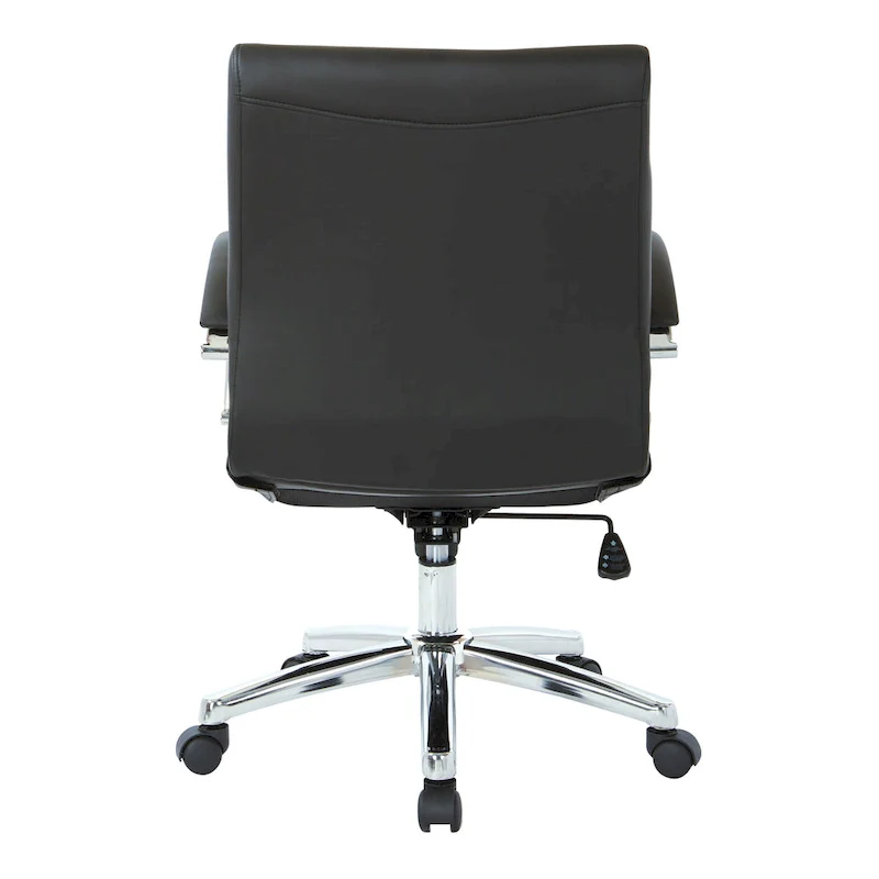 Executive Low Back Faux Leather Chair with Chrome Arms and Base - single