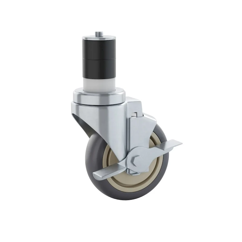 Set of 4 Commercial Heavy Duty Casters with 2 Swivel Casters, 2 Locking Casters