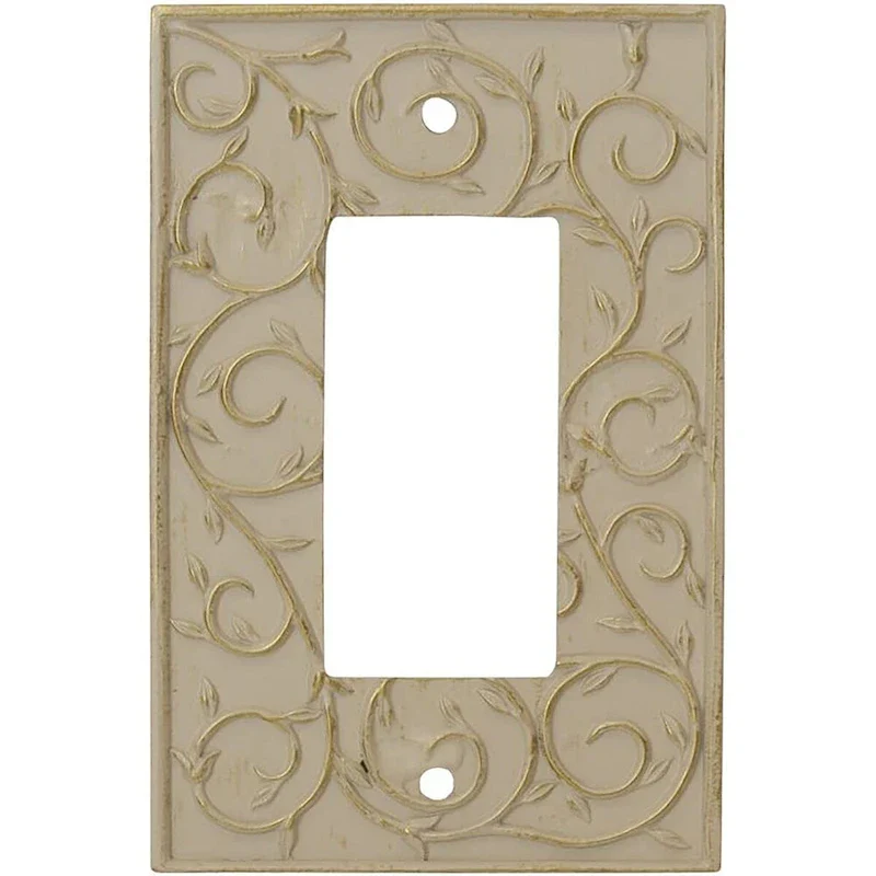 Meriville French Scroll 1 Rocker Wallplate, Single Switch Electrical Cover Plate