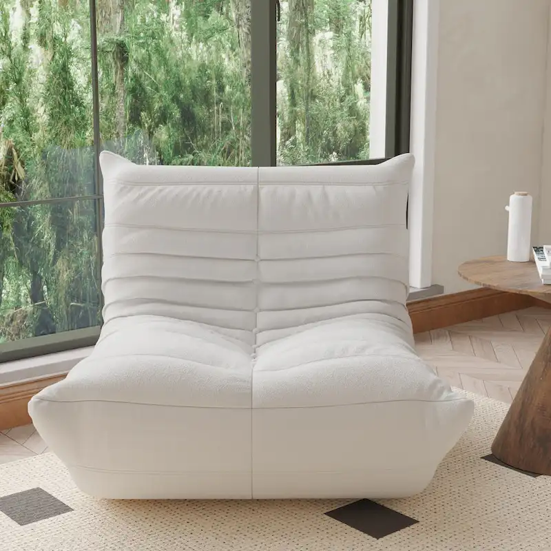 Single Sofa Teddy Fabric Bean Bag Chair