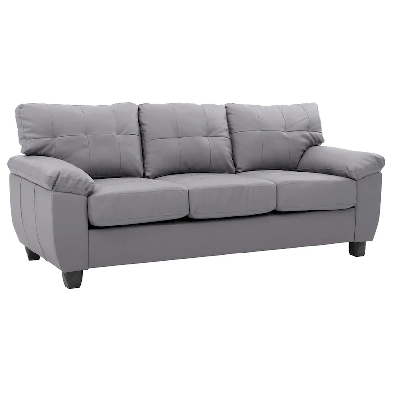 Gallant 78 in. W Flared Arm Faux Leather Straight Sofa - 33L x 78W x 35H