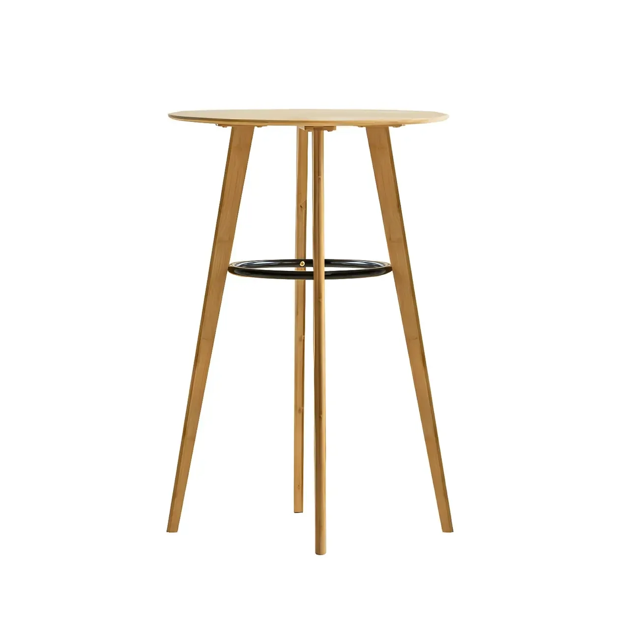 Counter Height Modern Bamboo Wood Round Bar Table