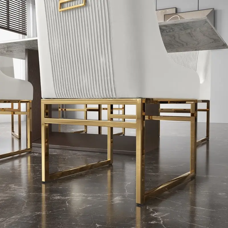 SEYNAR Contempoary Velvet Dining Chair with Metal Frame Legs, set of 8