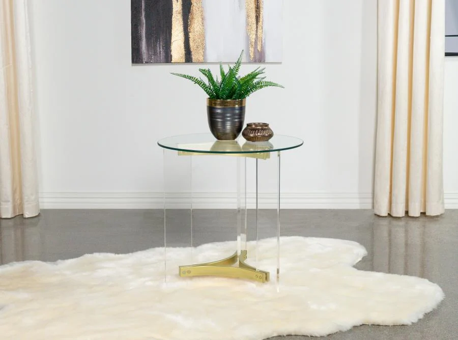 Julissa Acrylic & Gold Occasional Table Collection