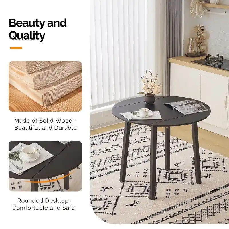 Round Drop Leaf Dining Table