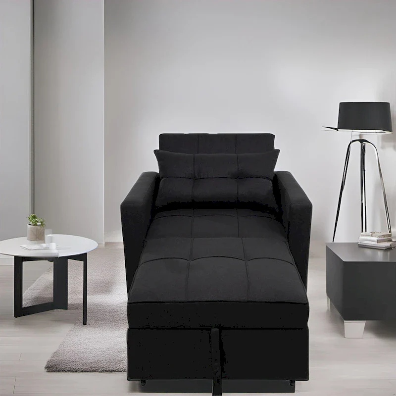 3-in-1 Convertible Recliner Chair Bed with Foldable Lounge