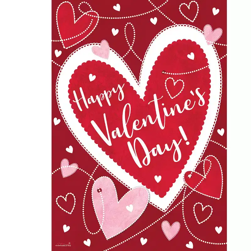 Briarwood Lane Valentine's House Flag 40x28 For Outdoor Heart Toss For Valentine's House Flag