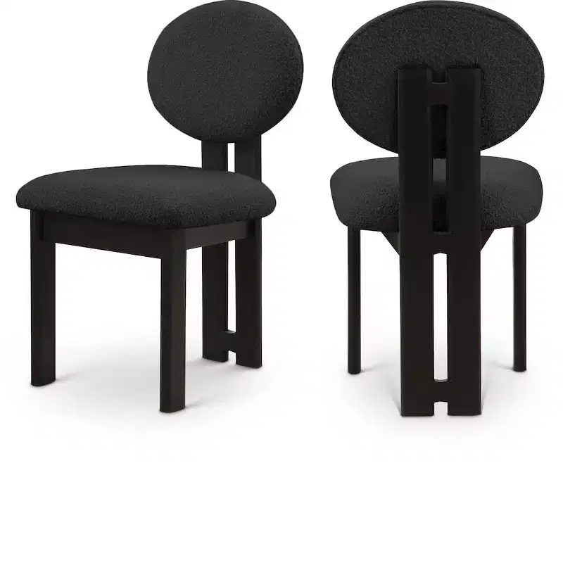 Meridian Furniture,Napa Boucle Fabric Dining Chair, Set of 2
