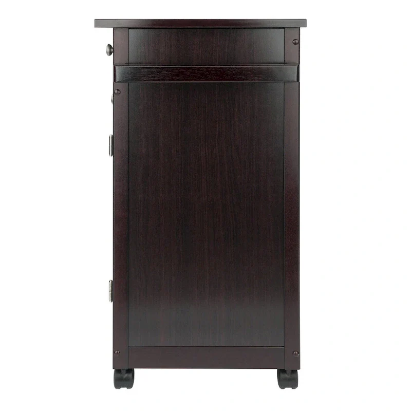 Savannah Utility Kitchen Cart, Espresso - 26.89 x 17.72 x 34.02 inches