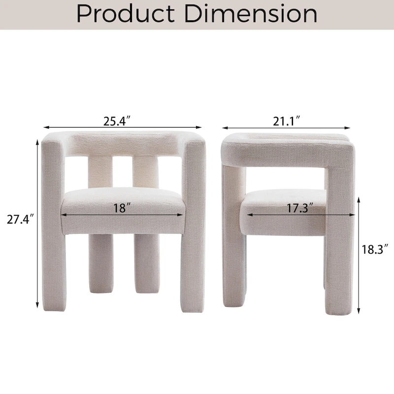 Set of 1 Chic design Barrel shaped Fabric Upholstered Accent Armchair