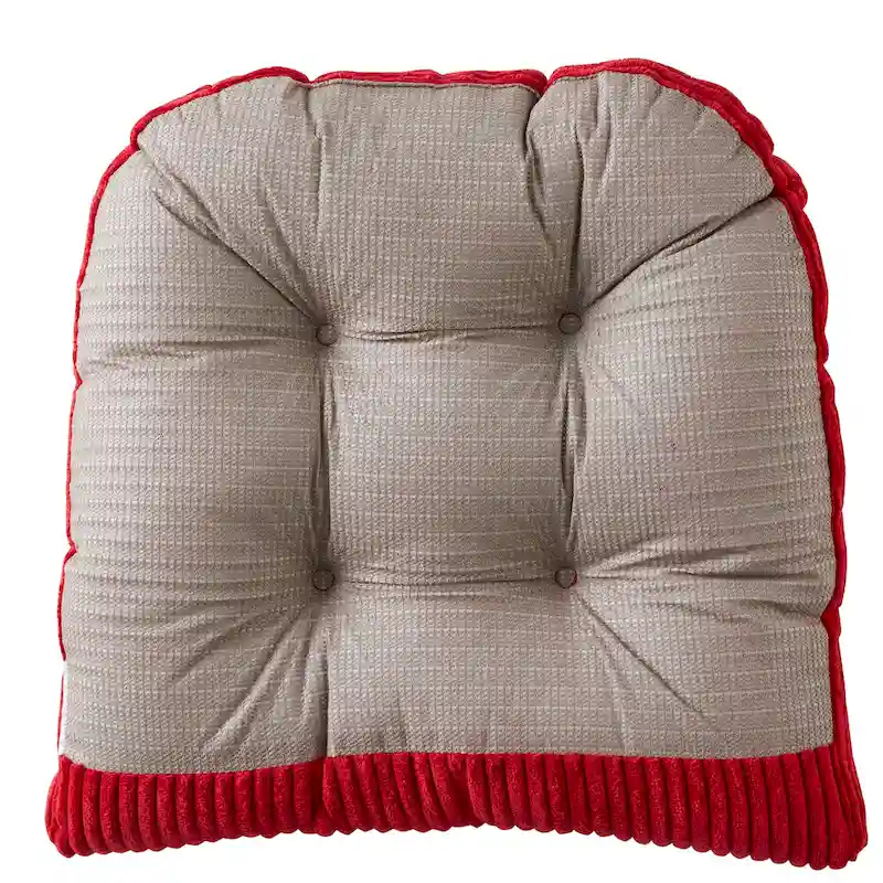 Sweet Home Collection 2 Piece Velvet Ribbed Non Slip Rocking Chair Cushion Sets