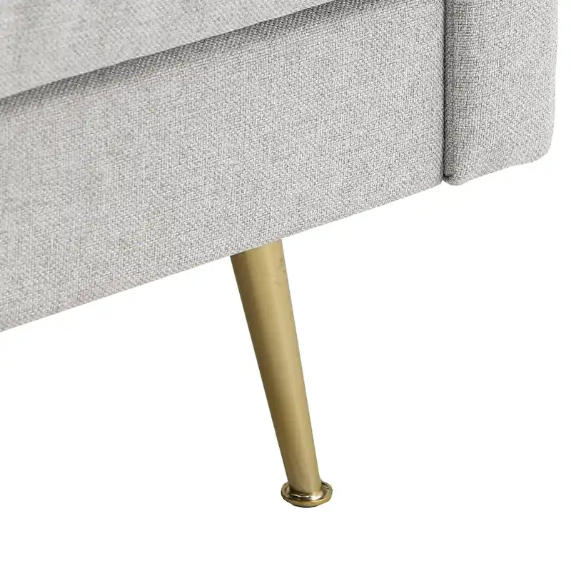 Cade Grey Fabric Sofa with Gold Metal Legs by iNSPIRE Q Modern