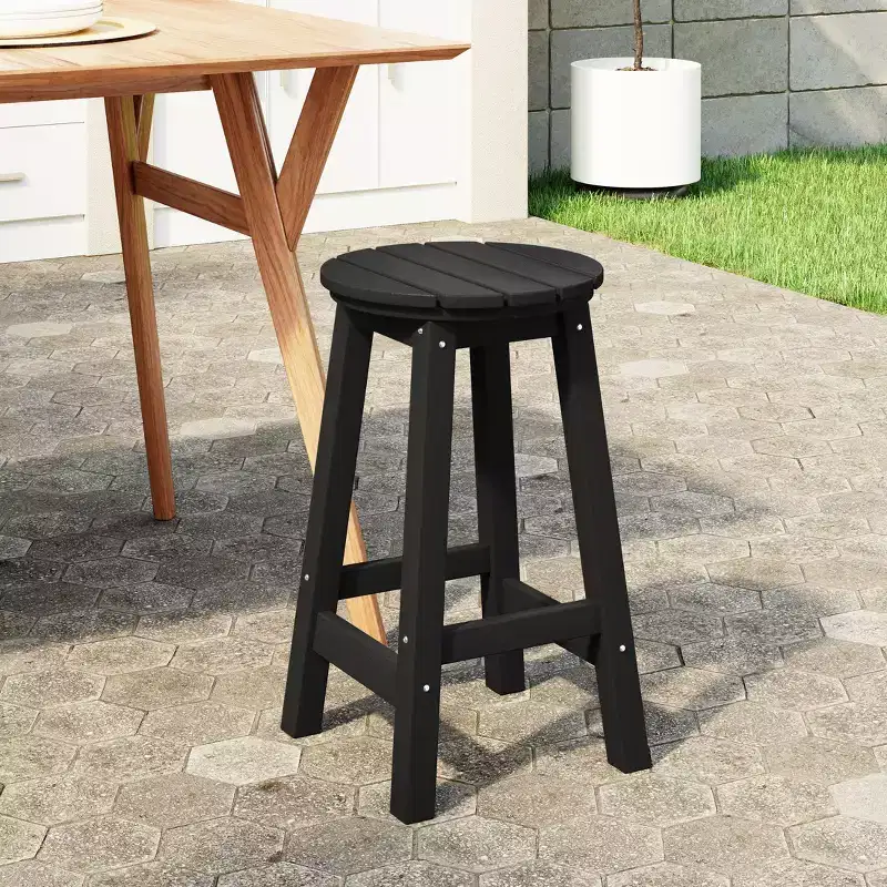 WestinTrends Malibu 24 All Weather Hdpe Outdoor Patio Round Backless Counter Stool