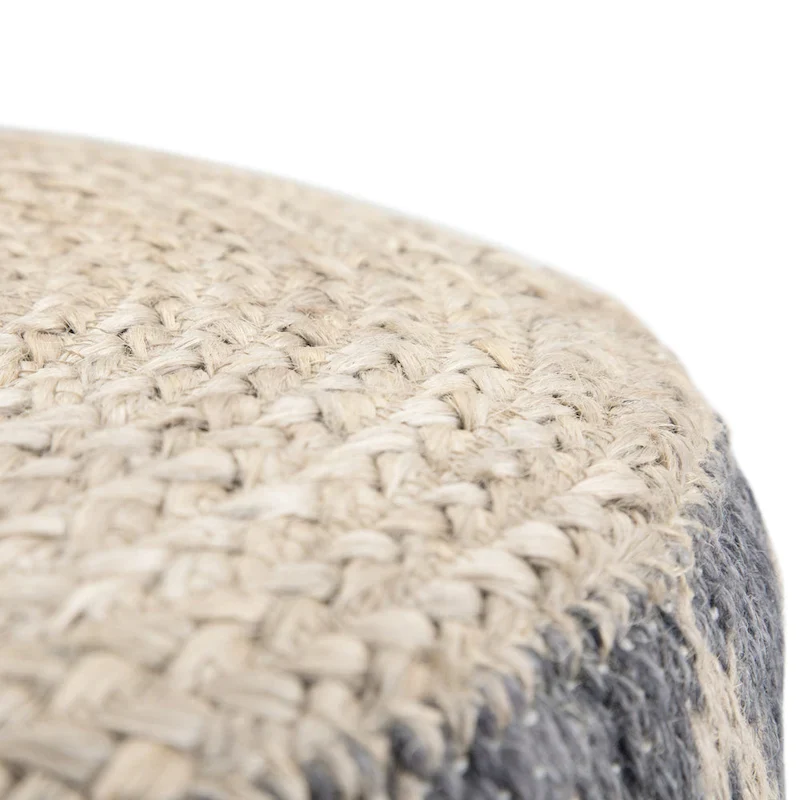 WYNDENHALL Nesbitt Boho Round Pouf, Natural Woven Braided Jute