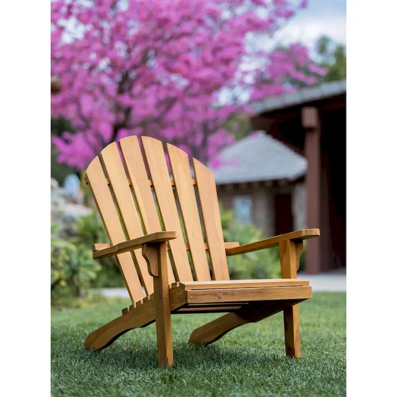 LuXeo Bali Teak Adirondack Chair - 28.5 (W)x33.5 (D)x37 (H)