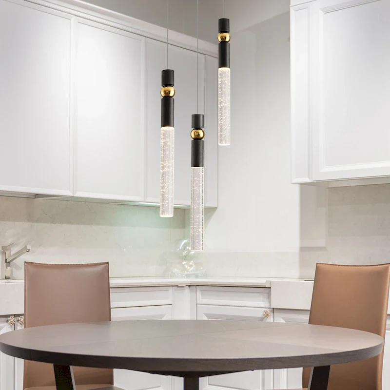 3-Light LED Crystal Pendant Light, Dimmable Ceiling Hanging Light Fixture