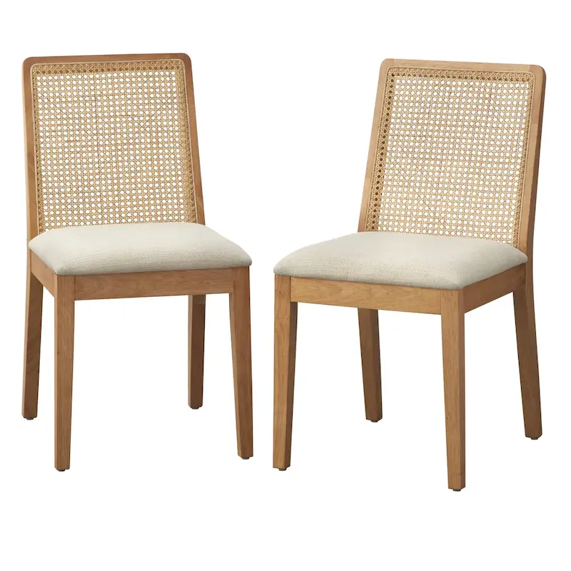 Simple Living Newington Solid Wood Cane Dining Chairs (Set of 2)