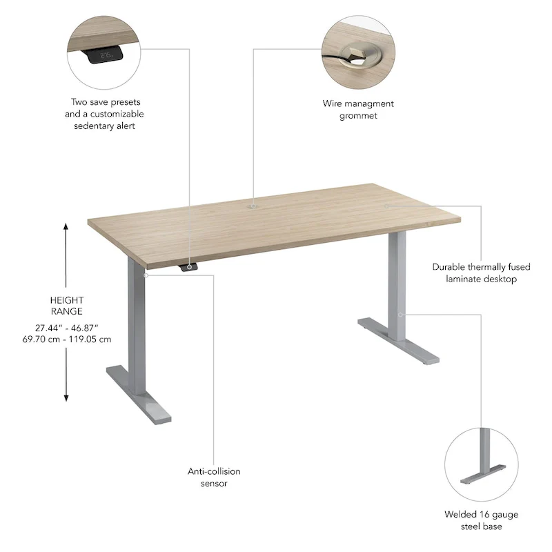Bush Business Furniture Move 60 Series 60x30 Adjustable Standing Desk