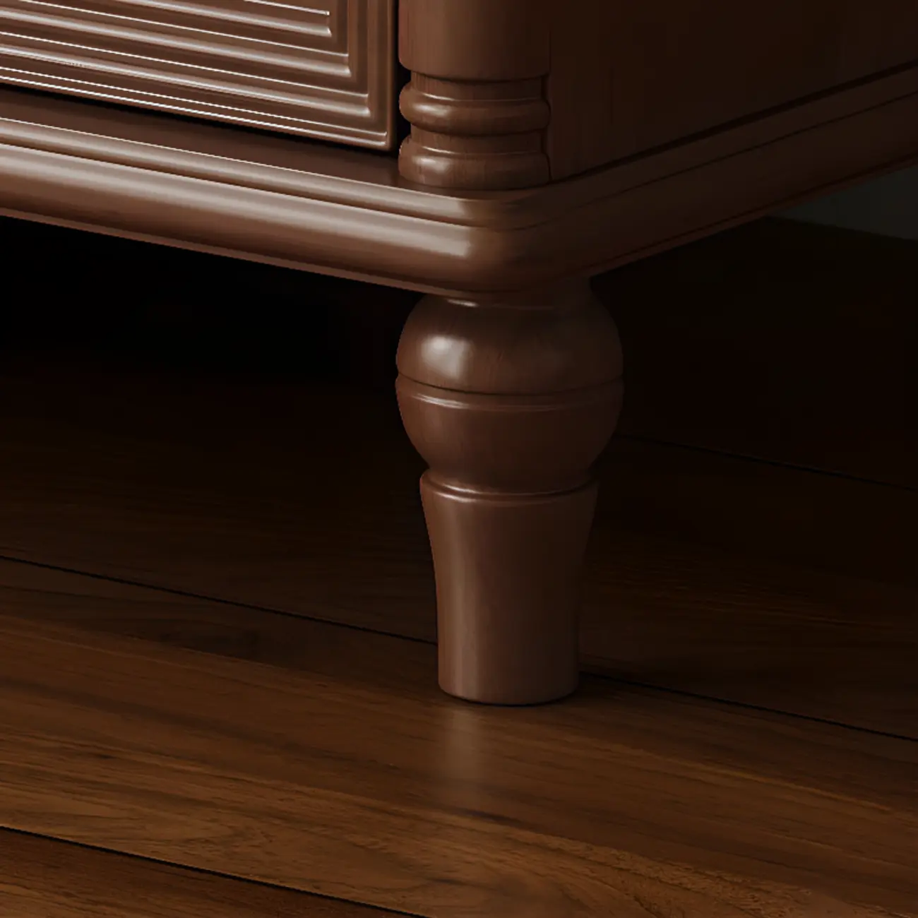 Traditional Rectangular Solid Wood 3-Drawer Black Nightstand