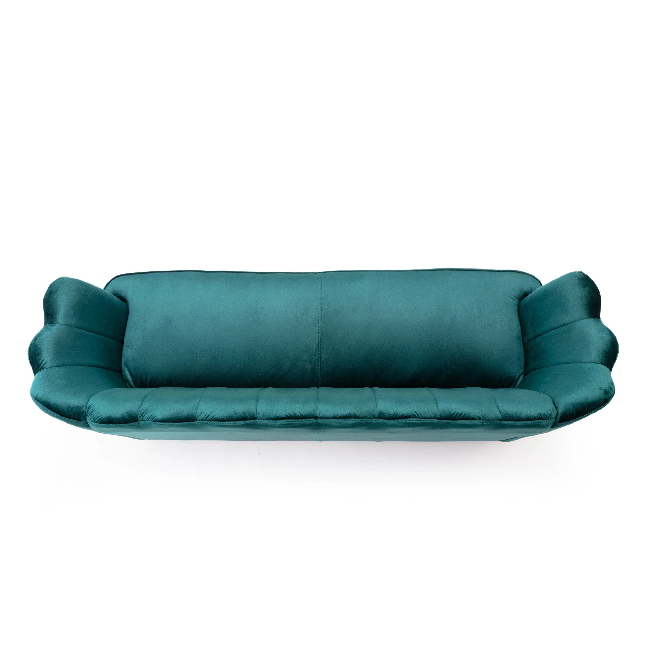Modern Glam Velvet Channel Stitch 3 Seater Shell Sofa - NH378413