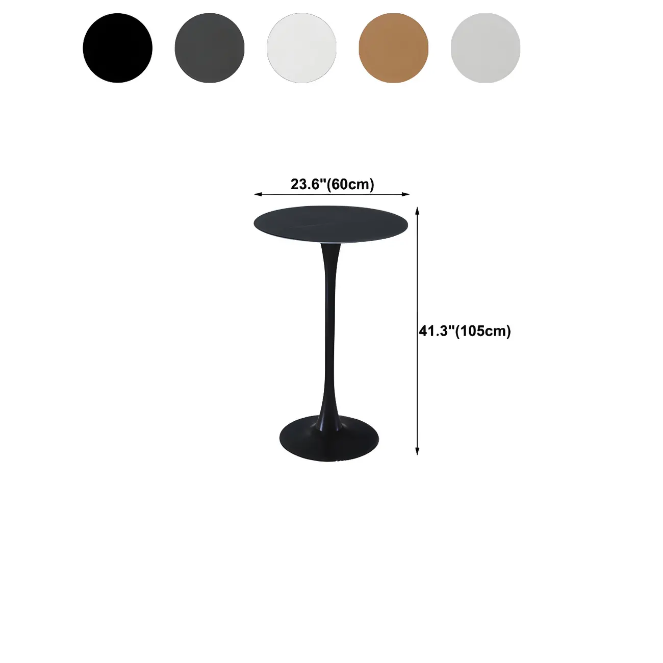 Simple White Round Metal Small Cocktail Bar Table
