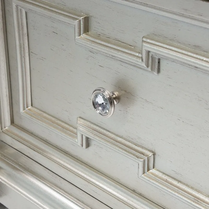 Eaen Glam Silver Wood 2-Drawer Nightstand by Furniture of America