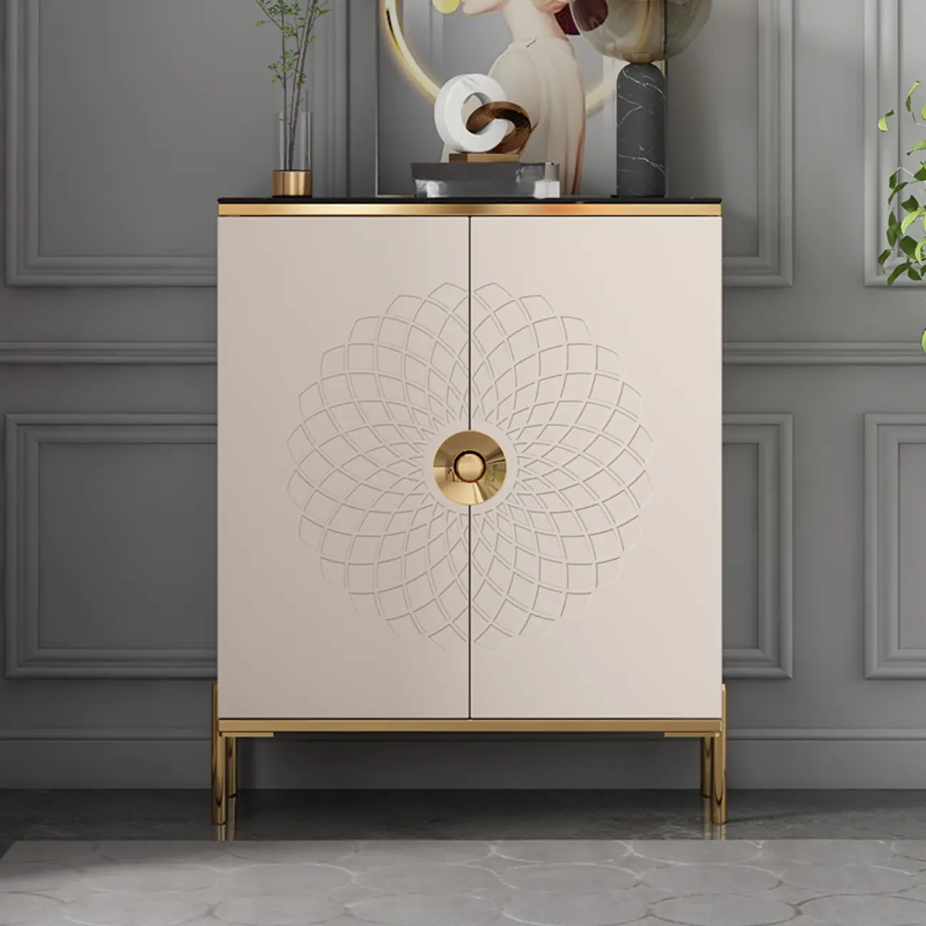 Freestanding Stylish Adjustable Shelves Shoe Storage Cabinet