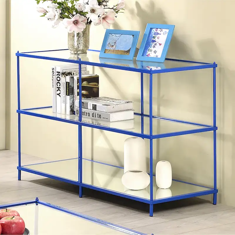 Scoles Contemporary 42-inch Glass 2-Shelf Sofa Table by