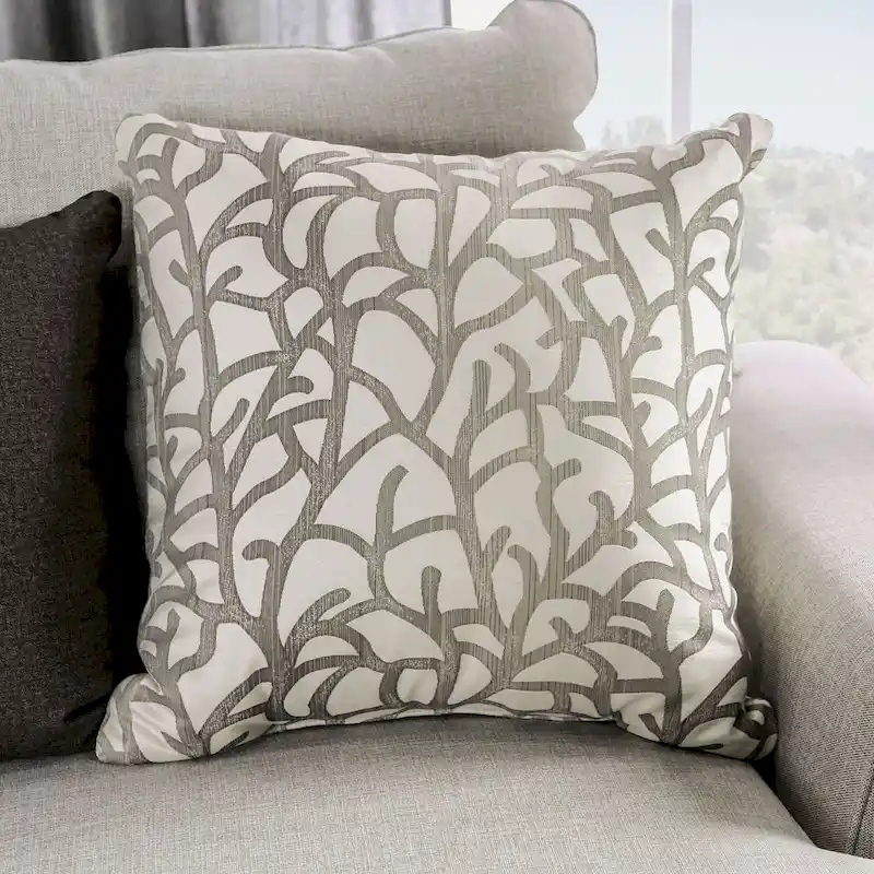 Bule Transitional Light Grey Fabric Upholstered Nailhead Trim Sofa with Pillows by Furniture of America