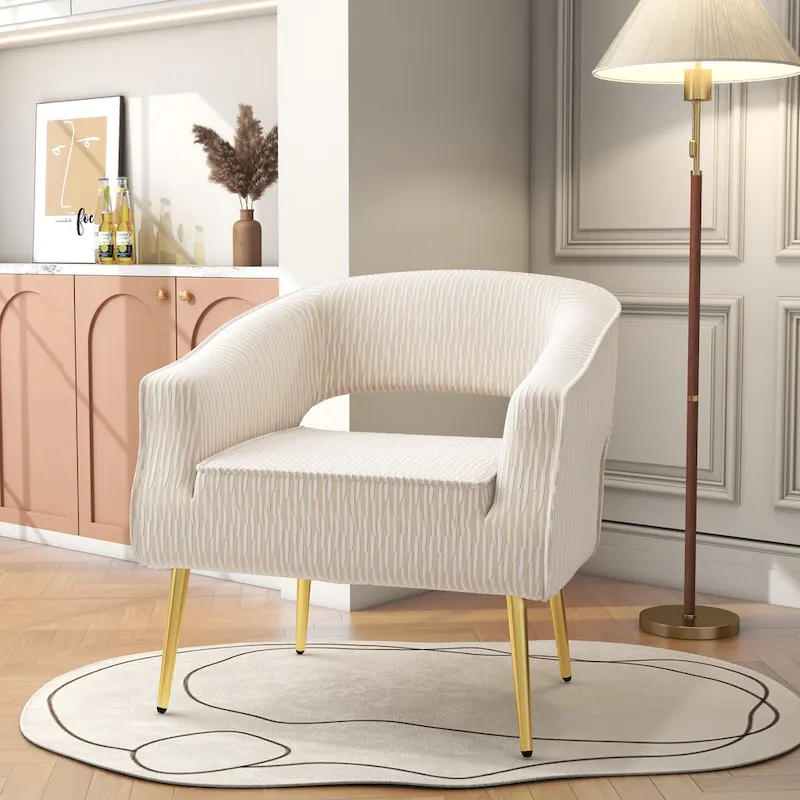 Contemporary Upholstered Ruffle Accent Chair