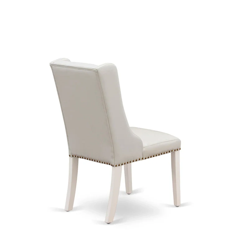 East West Furniture Parson Kitchen Chairs - Button Tufted Nailhead Upholstered Dining Chairs, Set of 2, (Finish & Upholstered)