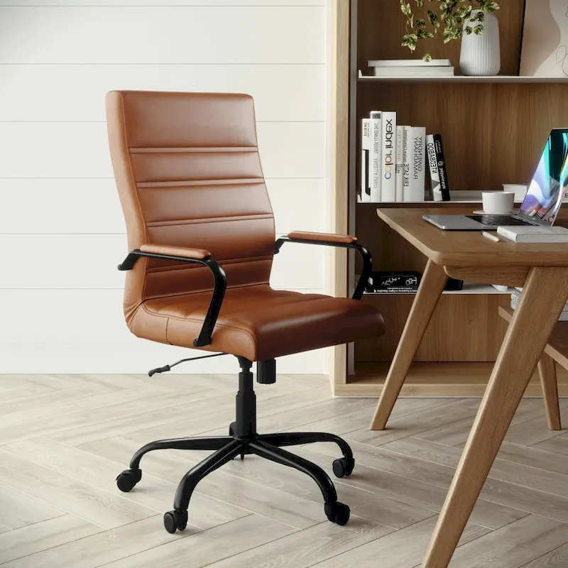 High Back LeatherSoft Executive Swivel Office Chair with Chrome Base