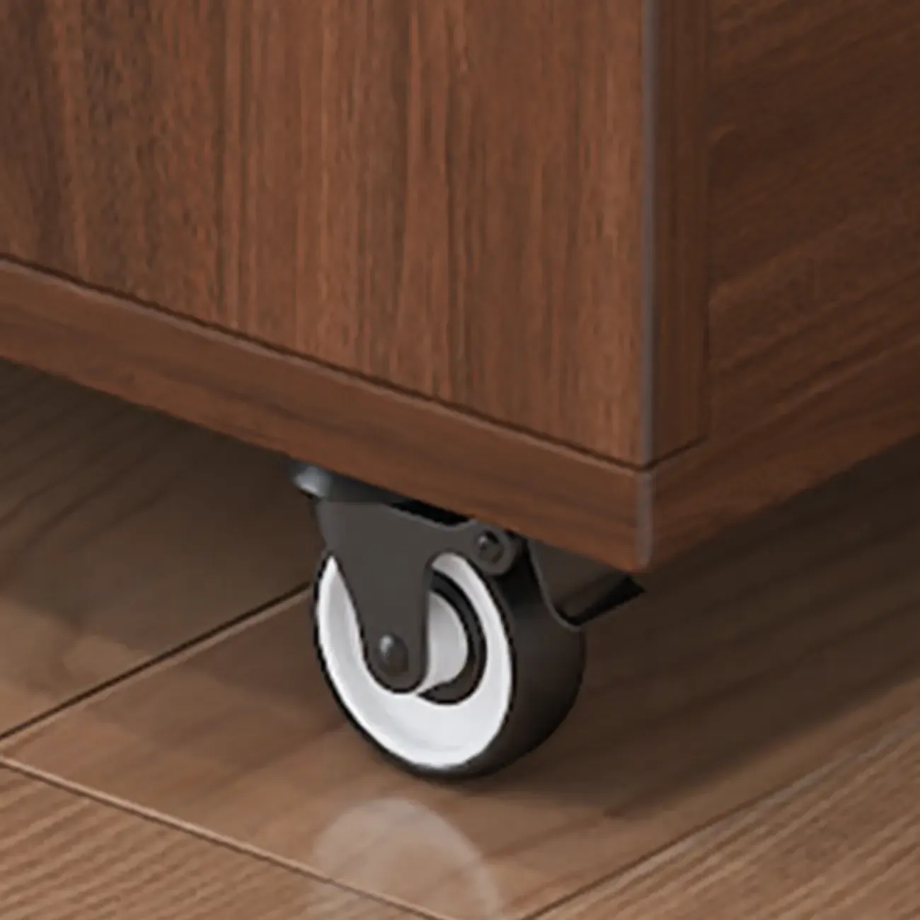 Versatile Modern Brown Half-circle Wheeled Side Table