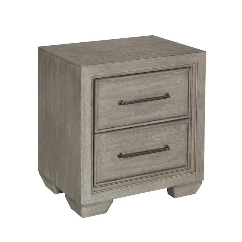 Ennesley Gray Wood Bedroom Furniture with Upholstered Panel Bed
