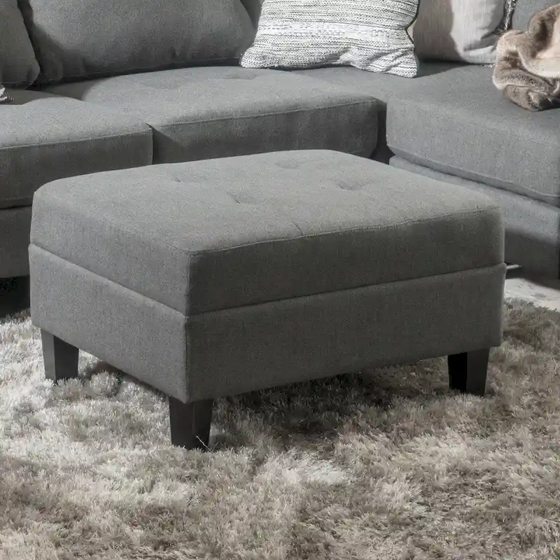 Tufted Fabric Ottoman
